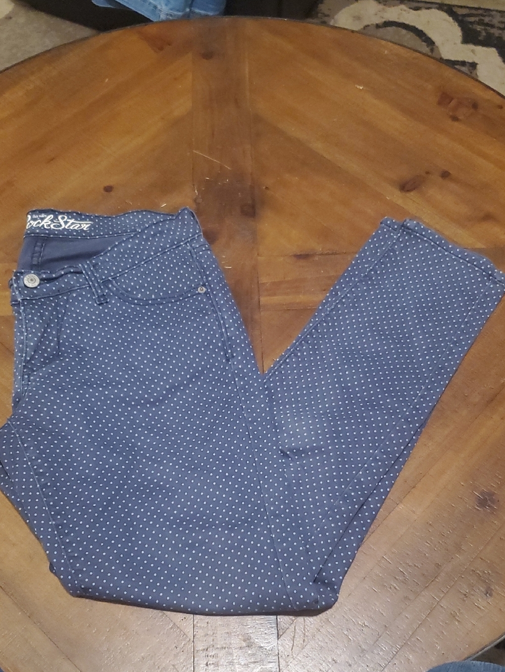 Old Navy Navy Polka Dot Skinny Jeans